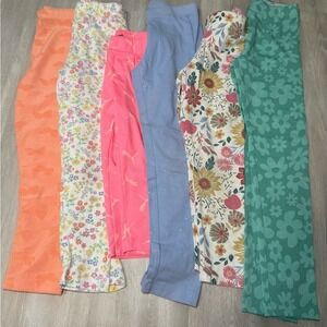 Kids Leggings Bundle 6 Pairs Puma Cat Jack Wonder Nation Emma & Elsa Floral